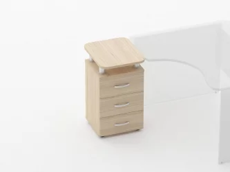 Тумба приставная на 3 ящика с проставками Glassy 3.10.17 Туя