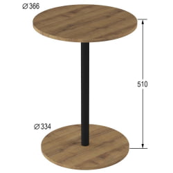 Стол журнальный Кат Дуб вотан / Черный