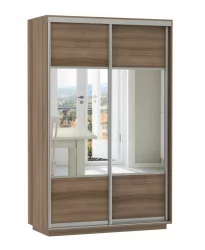 Шкаф-купе двухдверный Экспресс Дуо Комби 1400х2400h Ясень шимо тёмный