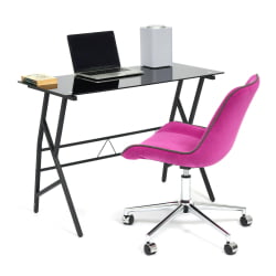 Стеклянный компьютерный стол GD-02 Black (черный)