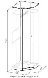 Шкаф угловой 1 Комфорт Дуб Сонома (прихожая)