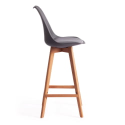 Стул барный TULIP BAR (mod. C1014H) / 1 шт. в упаковке пластик/дерево, 57 х 48 х 114 см, серый 024 /натуральный