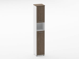 Шкаф 5 узкий закрытый, с нишей Deka 10.23.14Пр Дуб Верцаска/Белый