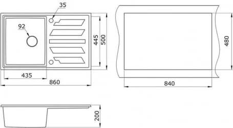 Кухонная мойка GRANULA 8601 Черный