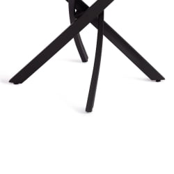 Раздвижной овальный стол MANZANA ЛДСП/HPL/металл, 100 х 100+30 х 75 см, Агат серый/черный