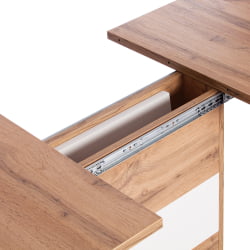 Раздвижной стол SMART ЛДСП, 105-140х68,6х75 см, Дуб вотан/Белый