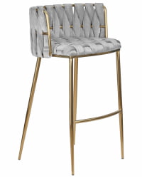 Стул барный DOBRIN EMMA GOLD (светло-серый велюр (135-37))