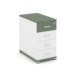 Тумба приставная с 4-мя ящиками CОНCЕПТ CН.ТГО-002 Б/В Кобо Белый бриллиант Белый / CONCEPT CN.TGO-002 B/W