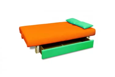 Диван с металлическими ножками MANGO 4 (2 категория) Оранжевый Зеленый