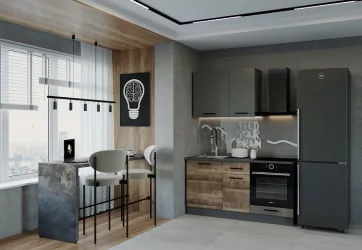 Маленькая кухня Гранж 1600