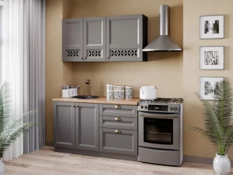 Шкаф кухонный 450 Амели-3 ЛД 299.330.000.028 Черный Оникс серый