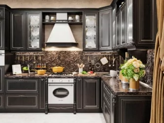 Шкаф кухонный 800 с открытой полкой Италия ЛД 275.566.000 Черный Дуб темный