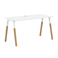 Стол письменный Forta FST 1367 Белый премиум Дуб Гамильтон