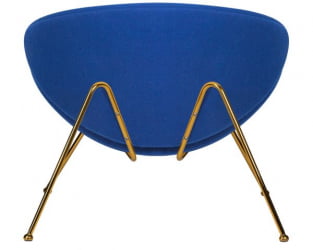 Кресло дизайнерское DOBRIN EMILY (синяя ткань AF6, золотое основание) 2 шт
