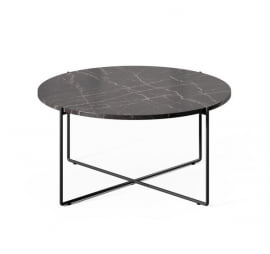 Стол кофейный SPRUT Marble 80*38 МРАМОР/ЧЕРНЫЙ