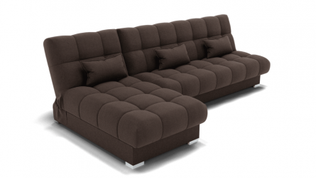 Диван Фиеста-2 угол левый/правый (ЗР) Цвет фасада: Коричневый; Тип: Левый/правый; Материал фасада: Металл/Велюр