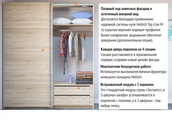 Шкаф-купе трехдверный Прайм 1800 ДСП/Зеркало/ДСП Венге