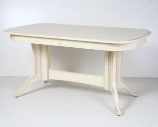 Стол из массива дерева Лира-3 (1,5м) тон 2М с золотой патиной