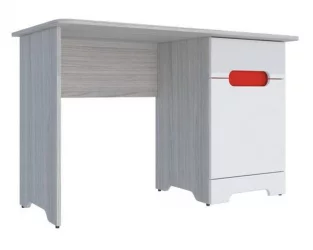 Детский стол Палермо-3 Юниор Белый глянец Ясень шимо светлый Красный