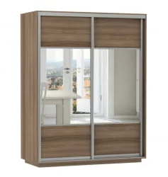 Шкаф-купе двухдверный Экспресс Дуо Комби 1600х2400h Ясень шимо тёмный