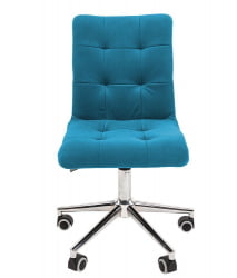 Кресло для оператора CHAIRMAN 030 chrome ткань T-75 Бирюзовый