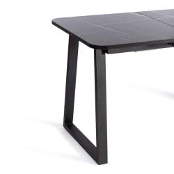 Раздвижной стол MALTIDO ЛДСП/HPL/металл, 130 х 75+30 х 75 см, Мрамор черный/черный