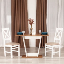 Обеденный стол TIBI L нераздвижной ЛДСП (18 мм), 68,6 х 110 х 75 см, Дуб Канзас/Пепел