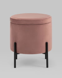 Пуф Грейс с ящиком велюр Пыльно-розовый