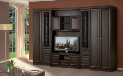 Шкаф в гостиную 614 Денвер темный