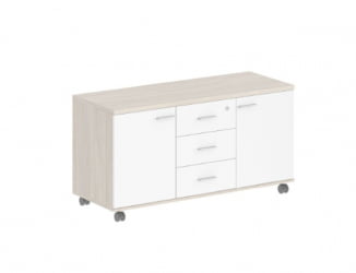 Тумба сервисная с 3-мя ящиками Sigma SG.621.OL.WH Дуб светлый Белый