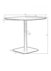 Дизайнерский стол DOBRIN OTIS (белая столешница, черное основание)