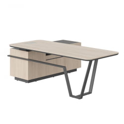 Стол руководителя правый Line СФ-571201.1 Дуб светлый Черный графит