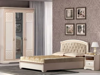 Шкаф трехдверный Парма 800 Кремовый белый Патина