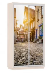 Шкаф-купе двухдверный Экспресс Хит Улица/Дуб молочный