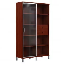 Стеллаж-купе со стеклом В440.2 Бургунди