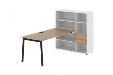 Рабочая станция EDIS ELRST 1217 Дуб Денвер светлый Черный Белый