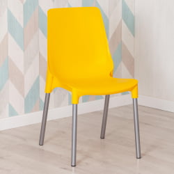 Стул GENIUS (mod 75) металл/пластик, 46x56x84cм, желтый/ножки хром