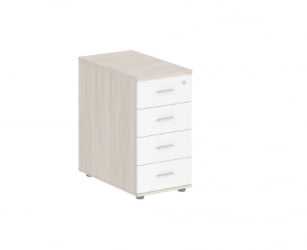 Тумба приставная с 4 ящиками-метабоксами Sigma SG.521.OL.WH.M Дуб светлый Белый