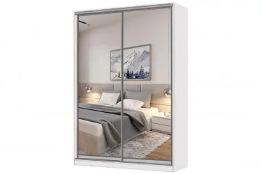 Белый шкаф-купе с зеркалом Виктория 1600х584х2300, Белый 16ДЗДЗ-ПШ-Б 310-363