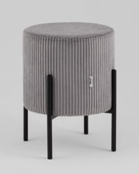 Пуф Кейси велюр рельефный светло-серый