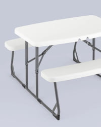 Комплект стола и двух скамеек Кейт раскладной Белый