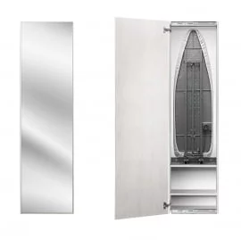 Узкий шкаф в прихожую Iron Box Print (левый) Беленый дуб