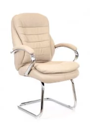 Кресло для посетителей Еверпроф Валенсиа CФ Экокожа Бежевый / Everprof Valencia CF
