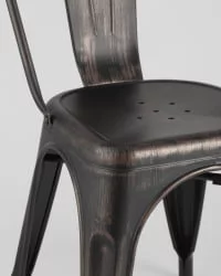 Стул TOLIX с высокой спинкой Черный патина золото