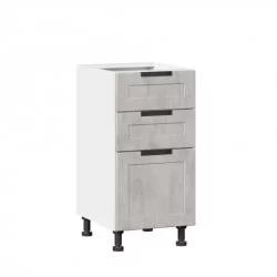 Тумба кухонная 400 с 3 ящиками ЛЮКС (4) Джамис ЛД 296.880.000.036 Белый Белый камень