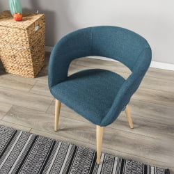 Кресло Hugs синий/нат.дуб