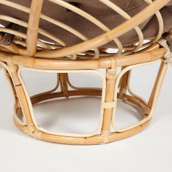 Кресло PAPASAN ECO/ПАПАСАН ЭКО P115-1/SP STD /c подушкой, ремешками/ Natural (натуральный), экошерсть Коричневый, 1811-5