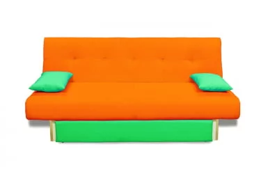Диван с металлическими ножками MANGO 4 (2 категория) Оранжевый Зеленый