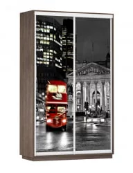 Шкаф-купе двухдверный Экспресс Дуо 1400х2400h Лондон/Венге