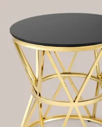 Журнальный стол ВИВА 50x50 Золото (стекло черное)